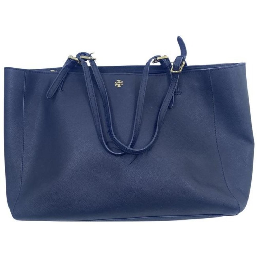 Tory Burch Padded Laptop Zip Black Leather Shoulder Bag